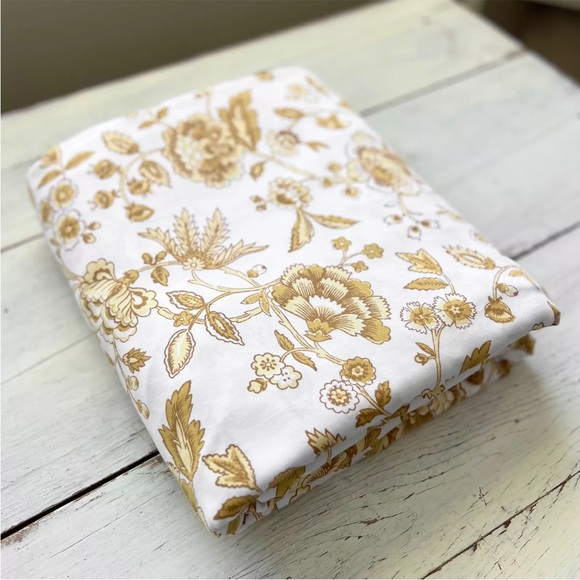 GARNET HILL Palampore PIMA COTTON Floral KING Duvet Cover Gold Wheat Yellow SOFT - Picture 5 of 7